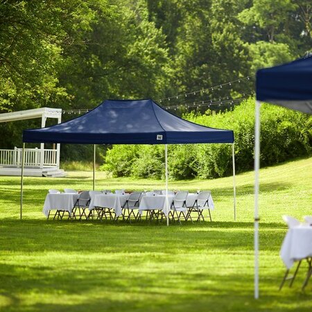 BACKYARD PRO COURTYARD Series 10' x 15' Navy Straight Leg Aluminum Instant Canopy 554ALP10X15N